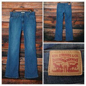 Levis Jeans 31 12 Slimming Boot Cut Mid Rise Blue Denim Stretch